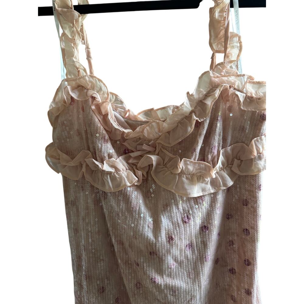 For Love & Lemons Sophia Sequin Mini Dress in Pink - Picture 6 of 9